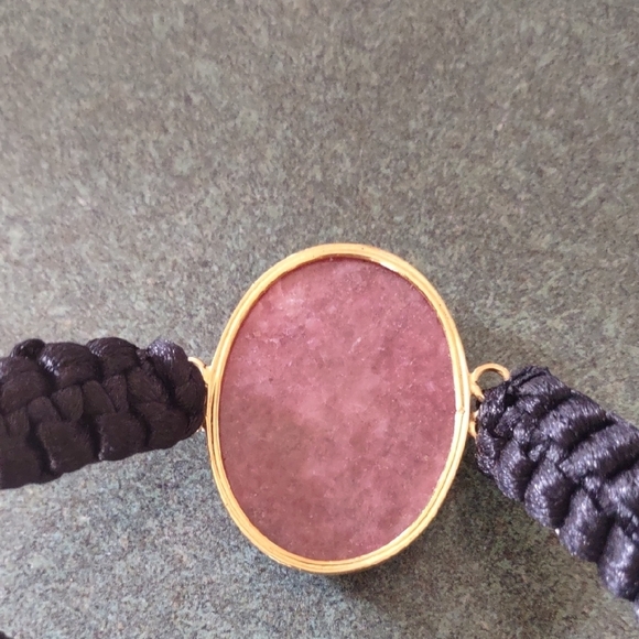 Pink Rhodonite  Adjustable Bracelet - Picture 4 of 5